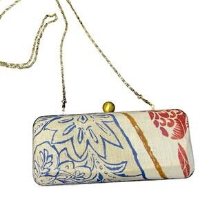 Crossbody Bag, Hard Cover Clasp Tropical Print, Party, Beach, Vacation, Resort